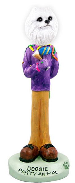 Miniature American Eskimo Party Animal Doogie Collectible Dog Figurine