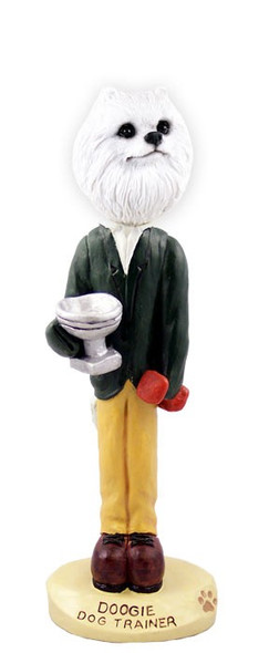 Miniature American Eskimo Trainer Doogie Collectible Dog Figurine