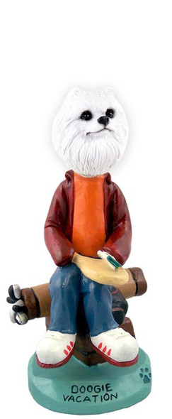 Miniature American Eskimo Vacation Doogie Collectible Dog Figurine