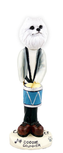 Miniature American Eskimo Drummer Doogie Collectible Dog Figurine