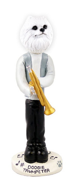 Miniature American Eskimo Trumpeter Doogie Collectible Dog Figurine