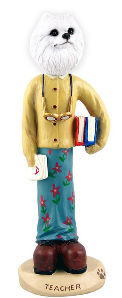 Miniature American Eskimo Female Teacher Doogie Collectible Dog Figurine