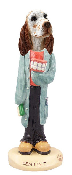 Orange Belton English Setter Dentist Doogie Collectible Dog Figurine