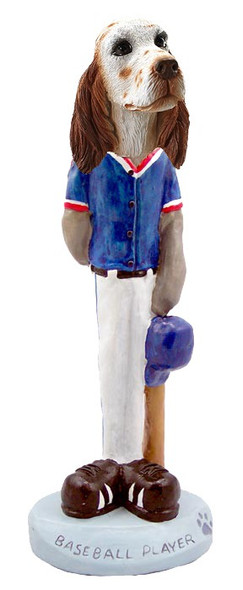 Orange Belton English Setter Baseball Doogie Collectible Dog Figurine