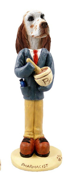 Orange Belton English Setter Pharmacist Doogie Collectible Dog Figurine