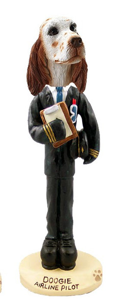 Orange Belton English Setter Airline Pilot Doogie Collectible Dog Figurine