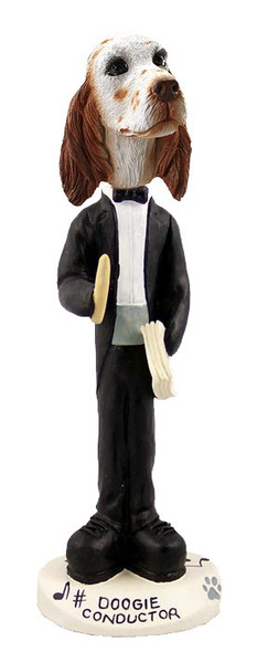 Orange Belton English Setter Conductor Doogie Collectible Dog Figurine