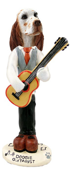 Orange Belton English Setter Guitarist Doogie Collectible Dog Figurine