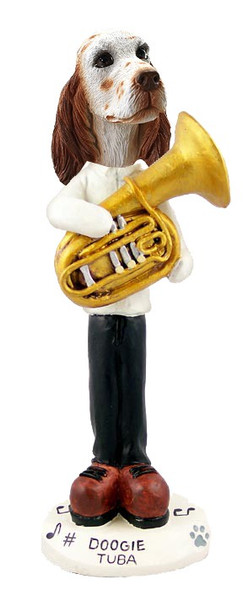 Orange Belton English Setter Tuba Doogie Collectible Dog Figurine