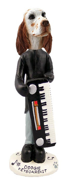 Orange Belton English Setter Keyboardist Doogie Collectible Dog Figurine