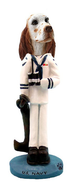 Orange Belton English Setter U S Navy Doogie Collectible Dog Figurine
