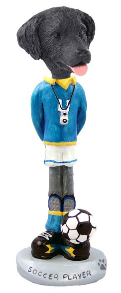 Flat Coated Retriever Soccer Doogie Collectible Dog Figurine