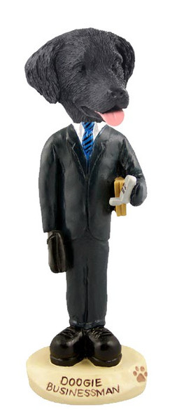 Flat Coated Retriever Businessman Doogie Collectible Dog Figurine