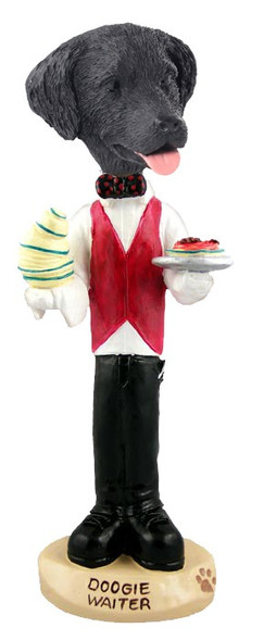 Flat Coated Retriever Waiter Doogie Collectible Dog Figurine