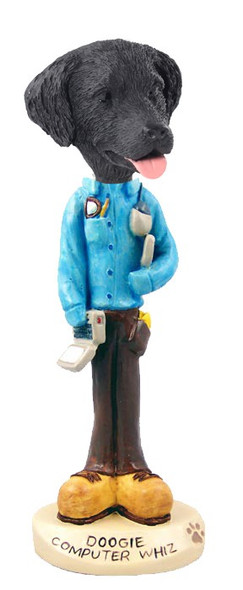 Flat Coated Retriever Computer Whiz Doogie Collectible Dog Figurine