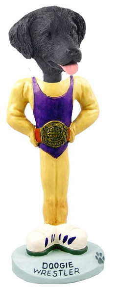 Flat Coated Retriever Wrestler Doogie Collectible Dog Figurine