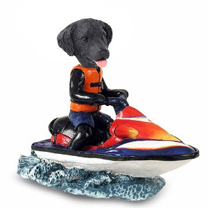 Flat Coated Retriever Jet Ski Doogie Collectible Dog Figurine