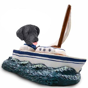 Flat Coated Retriever Sailboat Doogie Collectible Dog Figurine