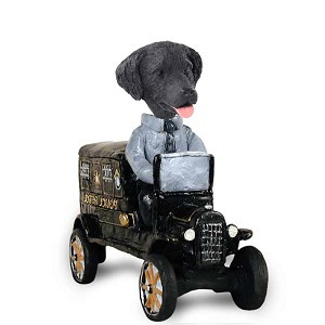 Flat Coated Retriever Paddy Wagon Doogie Collectible Dog Figurine