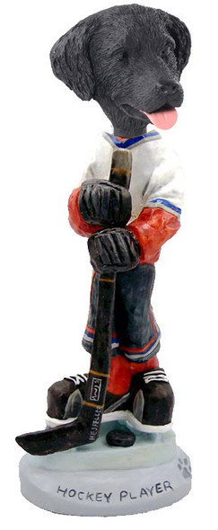 Flat Coated Retriever Hockey Player Doogie Collectible Dog Figurine