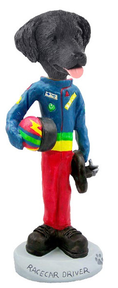 Flat Coated Retriever Racecar Driver Doogie Collectible Dog Figurine