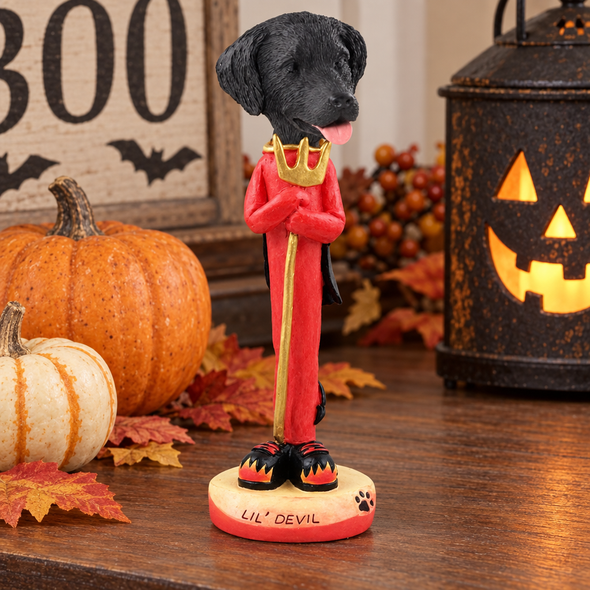 Flat Coated Retriever Lil Devil Doogie Collectible Dog Figurine