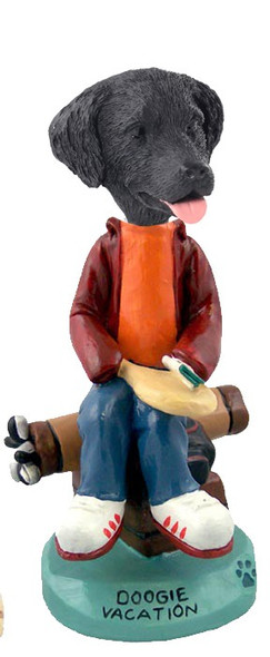 Flat Coated Retriever Vacation Doogie Collectible Dog Figurine