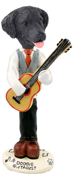 Flat Coated Retriever Guitarist Doogie Collectible Dog Figurine