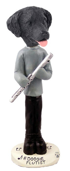 Flat Coated Retriever Flutist Doogie Collectible Dog Figurine