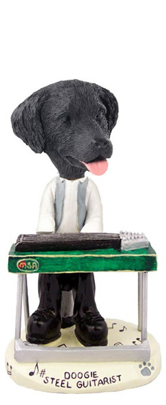Flat Coated Retriever Steel Guitarist Doogie Collectible Dog Figurine