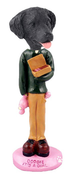 Flat Coated Retriever It's a Girl Doogie Collectible Dog Figurine