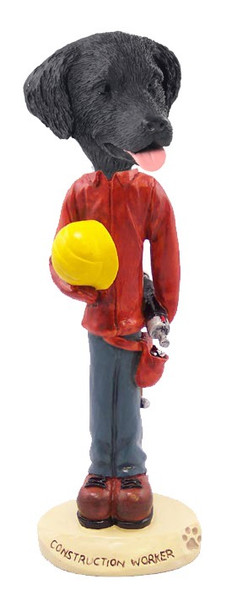 Flat Coated Retriever Construction Worker Doogie Collectible Dog Figurine