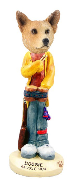 Red Australian Cattle Dog Musician Doogie Collectible Dog Figurine