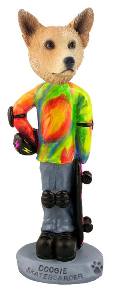 Red Australian Cattle Dog Skateboarder Doogie Collectible Dog Figurine
