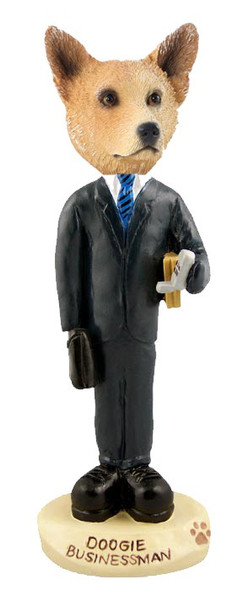 Red Australian Cattle Dog Businessman Doogie Collectible Dog Figurine