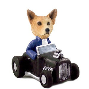 Red Australian Cattle Dog Hot Rod Doogie Collectible Dog Figurine