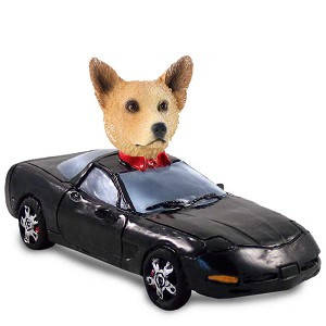 Red Australian Cattle Dog Sports Car Doogie Collectible Dog Figurine