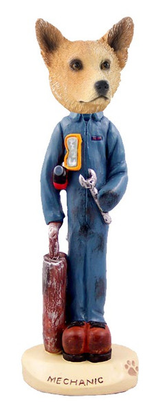 Red Australian Cattle Dog Mechanic Doogie Collectible Dog Figurine