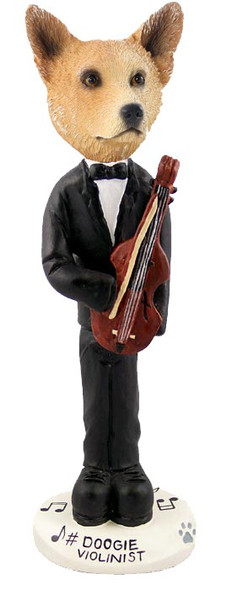 Red Australian Cattle Dog Violinist Doogie Collectible Dog Figurine