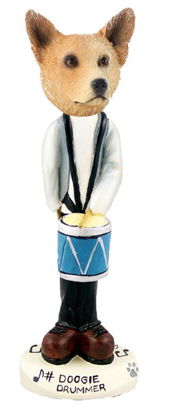Red Australian Cattle Dog Drummer Doogie Collectible Dog Figurine
