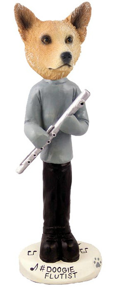 Red Australian Cattle Dog Flutist Doogie Collectible Dog Figurine