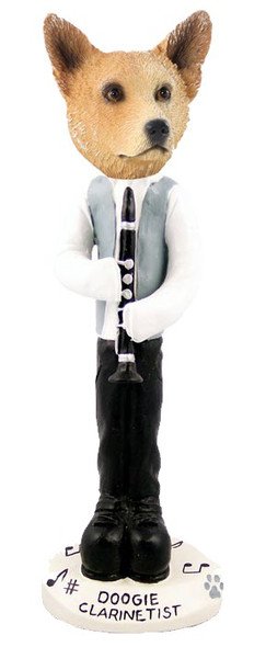 Red Australian Cattle Dog Clarinetist Doogie Collectible Dog Figurine