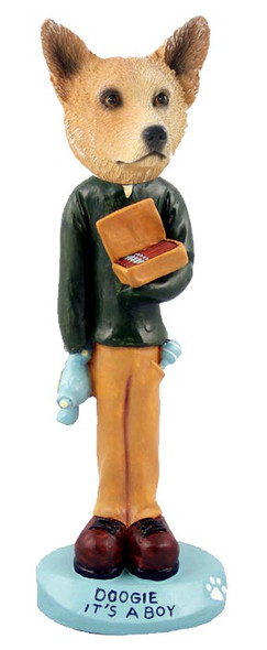 Red Australian Cattle Dog It's a Boy Doogie Collectible Dog Figurine