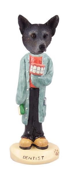 Blue Australian Cattle Dog Dentist Doogie Collectible Dog Figurine