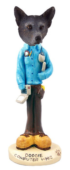 Blue Australian Cattle Dog Computer Whiz Doogie Collectible Dog Figurine