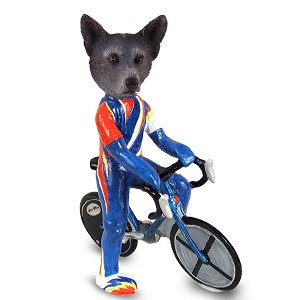 Blue Australian Cattle Dog Bicycle Doogie Collectible Dog Figurine
