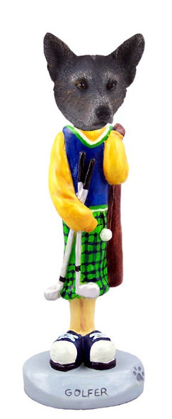 Blue Australian Cattle Dog Golf Doogie Collectible Dog Figurine