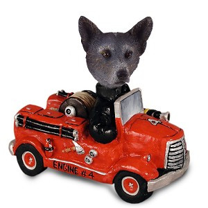 Blue Australian Cattle Dog Fire Engine Doogie Collectible Dog Figurine