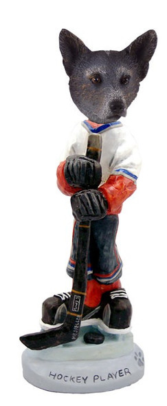 Blue Australian Cattle Dog Hockey Player Doogie Collectible Dog Figurine