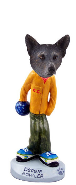 Blue Australian Cattle Dog Bowler Doogie Collectible Dog Figurine